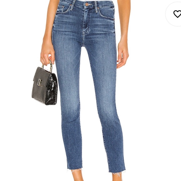 Mother denim high waisted looker ankle fray jeans - Picture 1 of 5